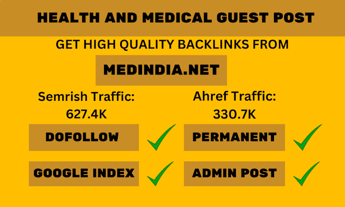 Gig Preview - Do health and medical guest post on medindia and clinicalgate