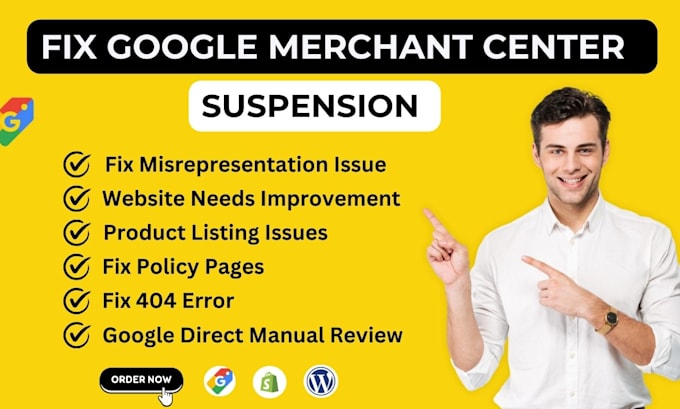 Bestseller - fix google merchant center suspension, misrepresentation and product issues