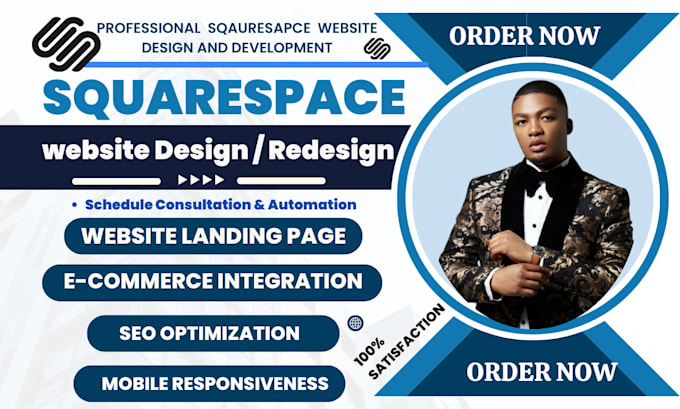 Gig Preview - Build squarespace website design, redesign squarespace website development, SEO