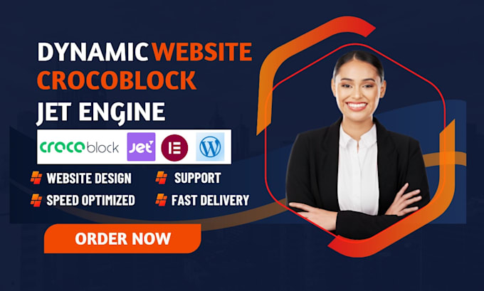 Gig Preview - Build a custom wordpress website with elementor pro crocoblock jet engine