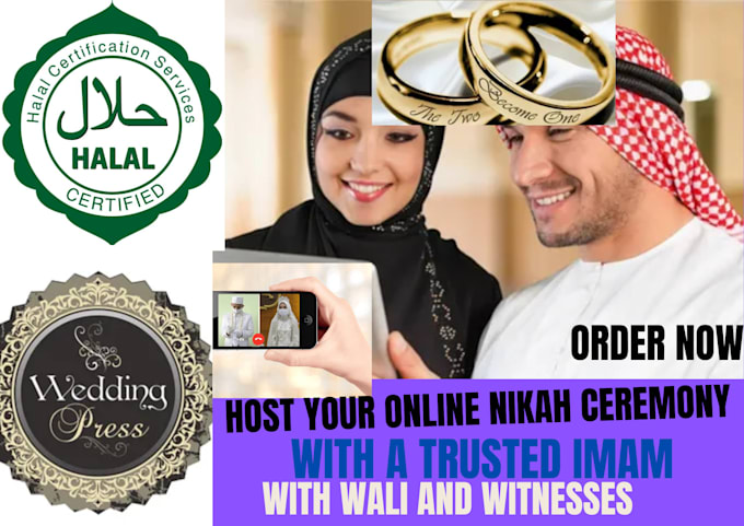 Gig Preview - Host your online nikah ceremony with a trusted imam, with wali and witness