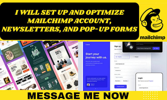 Gig Preview - Set up and optimize mailchimp account, newsletters, and pop up forms