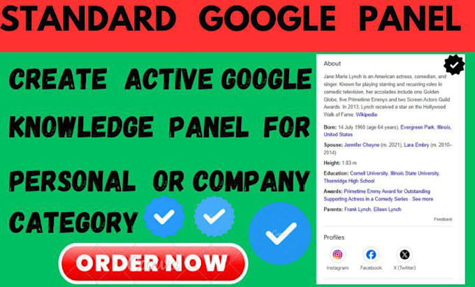 Gig Preview - Build standard google knowledge panel, knowledgepanel for person and company