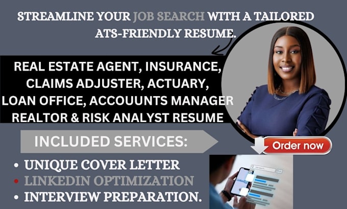 Gig Preview - Write ats resume for real estate, insurance, claims, realtors, account manager