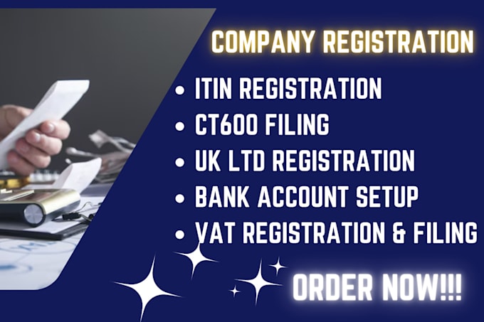 Gig Preview - Assist with itin, ct600 filing, UK  USA ltd registration, bank setup, and vat 8a