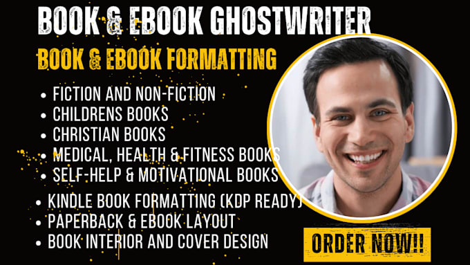 Gig Preview - Be book and ebook ghostwriter book formatting kindle book proofreading self help