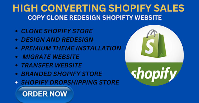 Gig Preview - Build and copy clone duplicate or design redesign shopify store