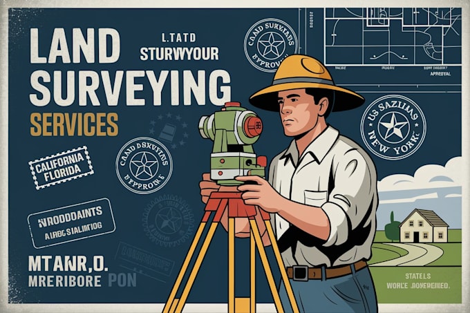 Gig Preview - Do ca, tx, fl grading plan, land surveying, topography with pe stamp