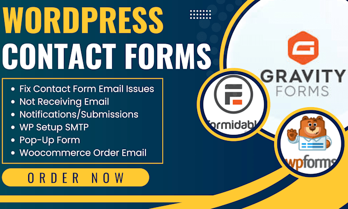 Bestseller - setup wordpress contact form wpform formidable  gravity forminator quform fluent