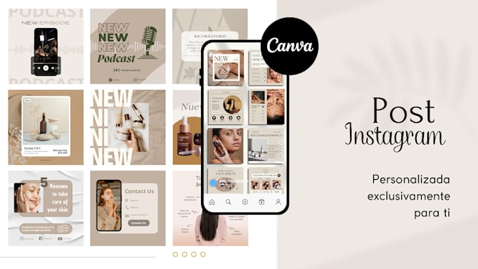 Gig Preview - Diseñaré posts personalizados en canva para un feed atractivo en instagram