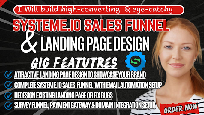 Gig Preview - Build sales funnel, landing page on systeme io, systeme io sales funnel