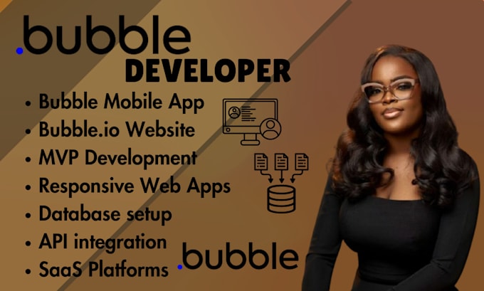 Gig Preview - Develop bubble mvp bubble website bubble app, bubble io developer for businesses