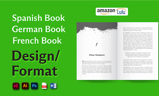 Gig Preview - Design, format spanish book layout, german book, italian french manuscript ebook