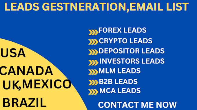 Gig Preview - Provide depositing forex crypto leads, trading leads