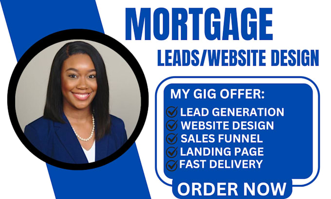 Gig Preview - Mortgage website mortgage sales funnel mortgage landing page mortgage leads