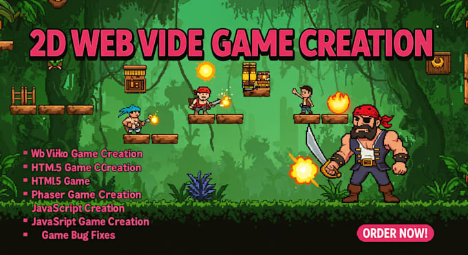 Gig Preview - Develop an amazing 2d, 3d web video game using javascript, phaser js and html5