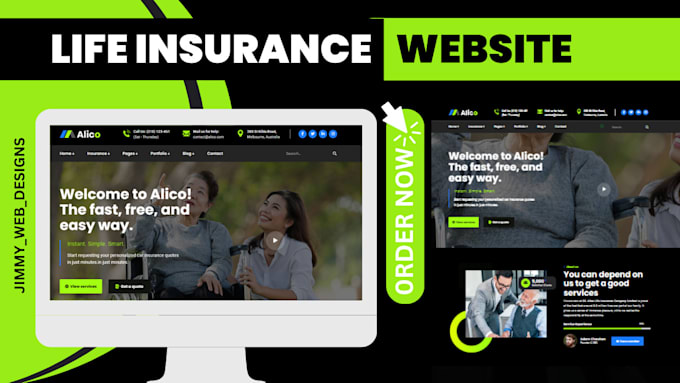 Gig Preview - Build professional life insurance website redesign life insurance website