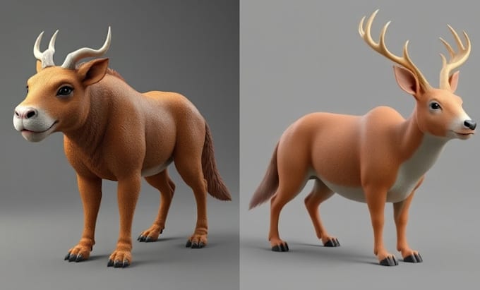 Gig Preview - Do 3d animal model, 3d cute character, animals character modeling cartoon styles