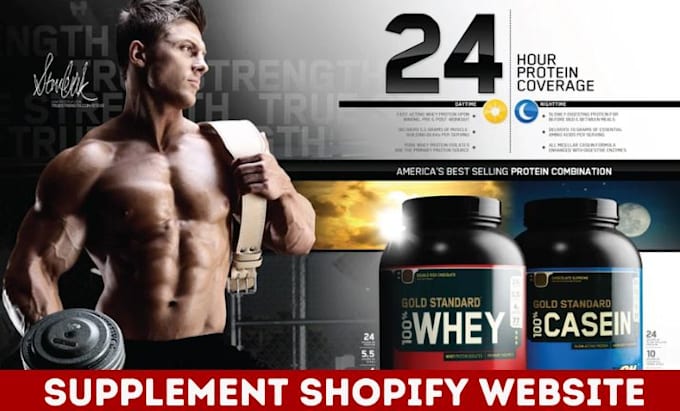 Gig Preview - Design supplement shopify store health and fitness supplement website