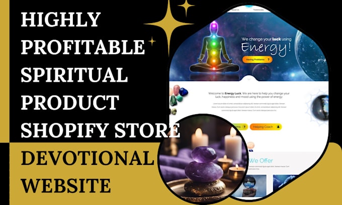 Gig Preview - Design spiritual product shopify store devotional store psyche spiritual website