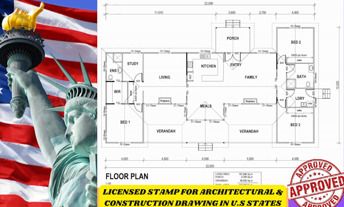 Gig Preview - Do architectural stamp for elevation autocad drafting construction permit plans