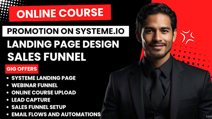 Gig Preview - Do systeme io sales funnel, upload online course on systeme io or landing page