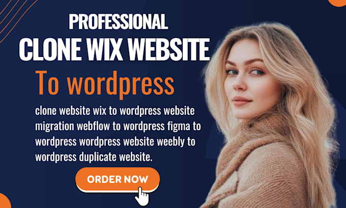 Gig Preview - Convert clone or transfer wix, weebly, webflow, squarespace to wordpress website