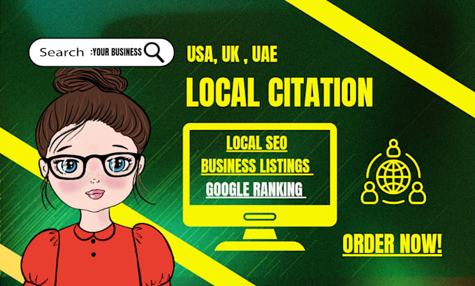 Gig Preview - Do local citations in directories and list your business website for local SEO