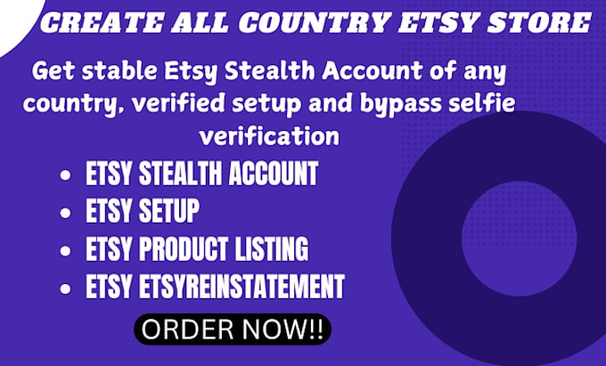 Gig Preview - Create any etsy seller account etsy listing etsy setup