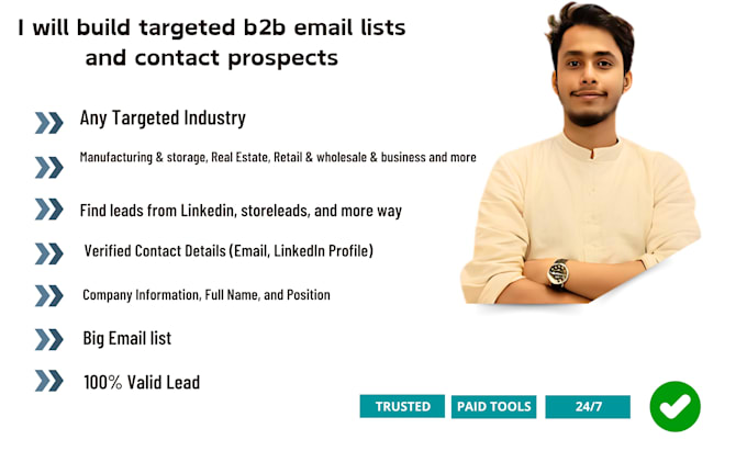 Gig Preview - Build targeted b2b custom audience email lists