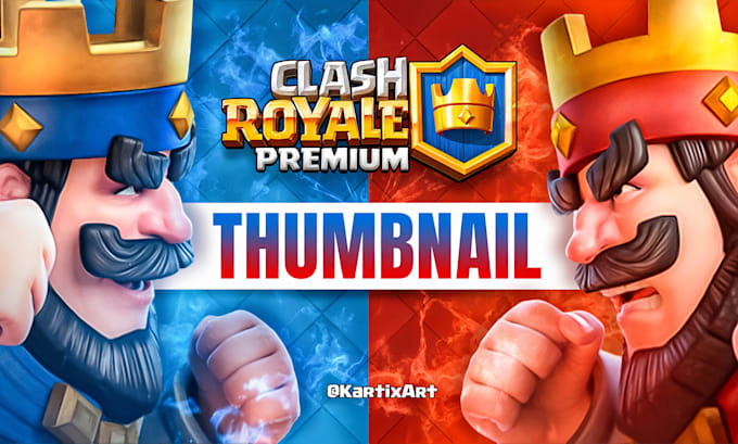 Bestseller - design professional clash royale thumbnails for 7 USD