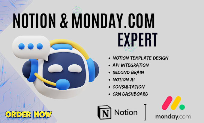 Gig Preview - Build notion expert template design workspace tutor virtual assistant monday com