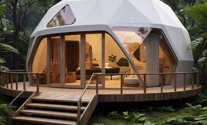 Bestseller - do dome floor plan, dome design ,glamping dome , animation