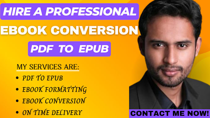 Gig Preview - Convert pdf to epub, mobi, ebook formatting, ebook conversion