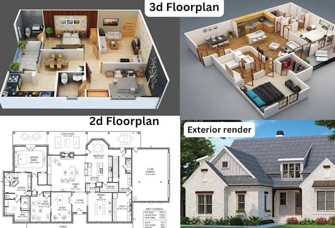 Gig Preview - Convert 2d to 3d floorplan with quick turnaround