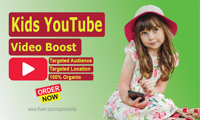 Gig Preview - Promote organically kids youtube video in channel