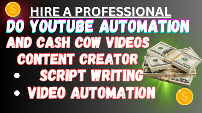 Gig Preview - Do youtube automation and cash cow videos content creator