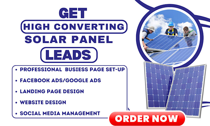 Gig Preview - Solar leads roffing hvac construction handyman leads solar landing page