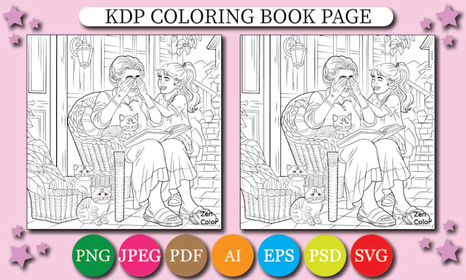 Gig Preview - Draw custom adult coloring books for amazon KDP