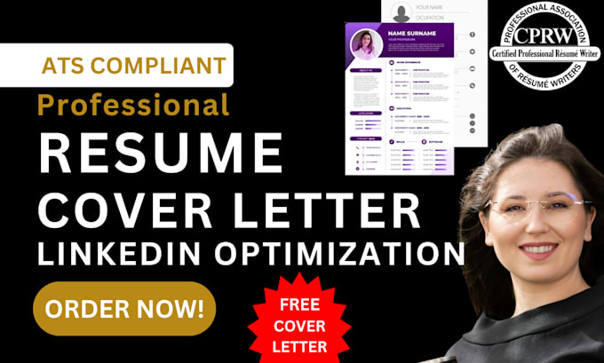 Gig Preview - Write your CV, resume, cover letter and optimize linkedin in 6 hours