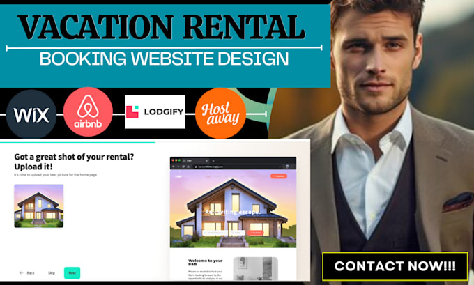 Gig Preview - Create hotel vacation rental booking website using logdify hostaway wix airbnb