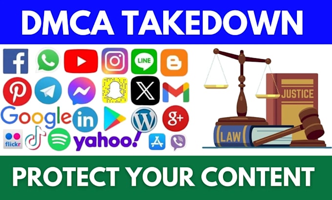 Gig Preview - Do facebook, tiktok, linked inn, you tube and instagram dmca take down