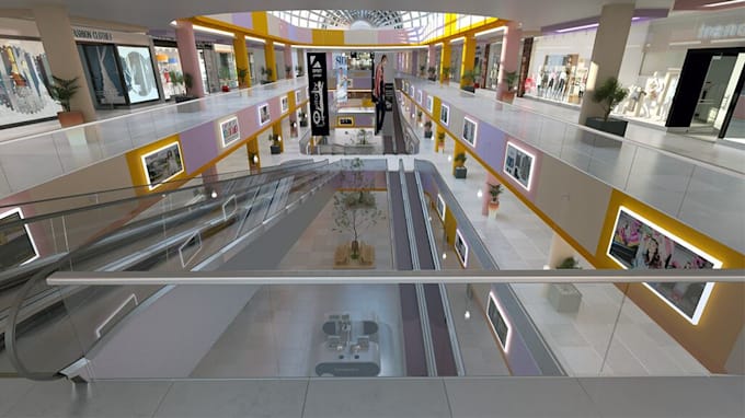 Gig Preview - Model interior retail shop,design boutiques,render 3d supermarket, shopping mall