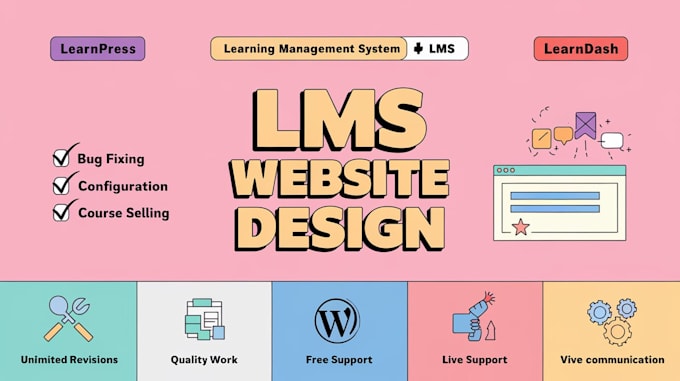 Gig Preview - Design learndash tutor lms elearning lms using learnpress tutor lms