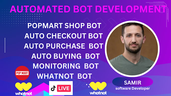 Bestseller - develop automated whatnot buying bot, tiktok live checkout bot,auto purchase bot