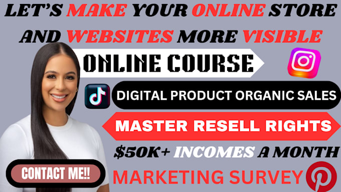 Gig Preview - Do undefined master resell right course promotion digital products sales funnel