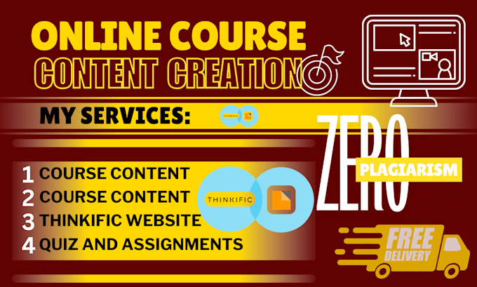 Gig Preview - Create online course content, course curriculum on thinkific website