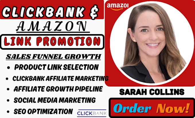 Gig Preview - Do clickbank affiliate link promotion amazon affiliate marketing sales funnel