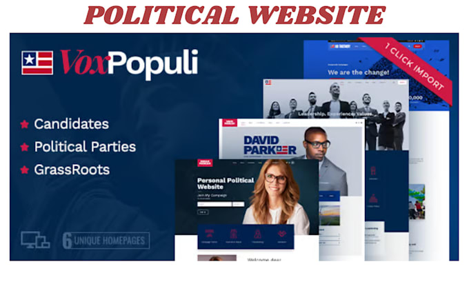 Gig Preview - Create political campaign website, election website,  politics website design