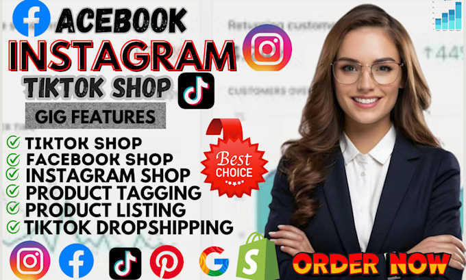 Gig Preview - Set up facebook shop instagram shop tiktok shop and integrate with shopify store